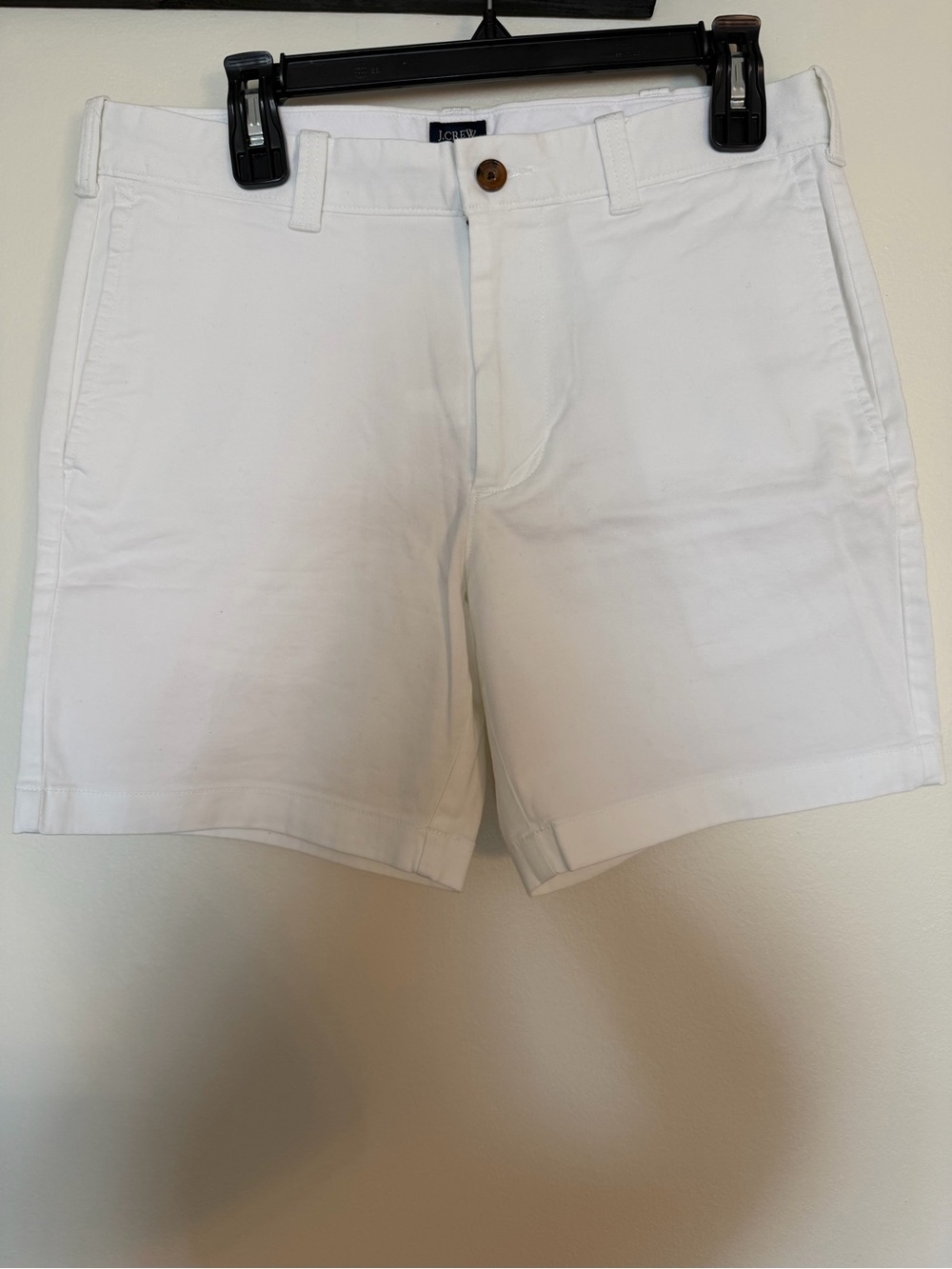 J. Crew Men's White Cotton Chino Shorts